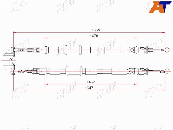 Трос ручного тормоза OPEL  ASTRA H III 04-11