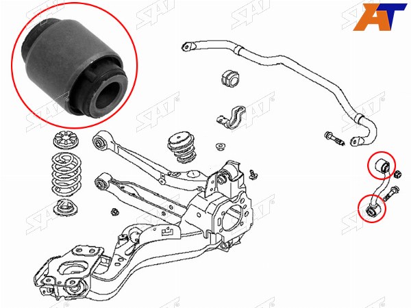 Сайлентблок задней тяги стабилизатора NISSAN QASHQAIX-TRAIL 07-RENAULT KOLEOS 08-
