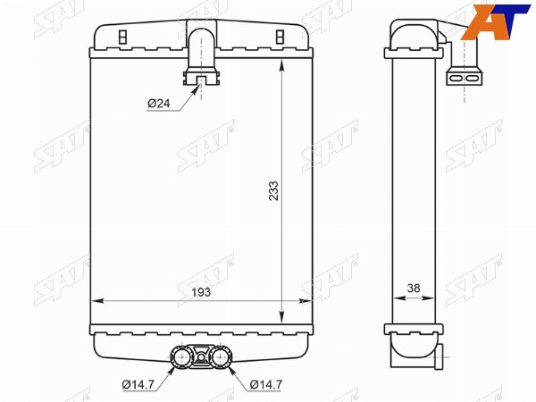 Радиатор отопителя салона MERCEDES C-CLASS W202 93-00 E- CLASS W210 CLK-CLASS 208S W200