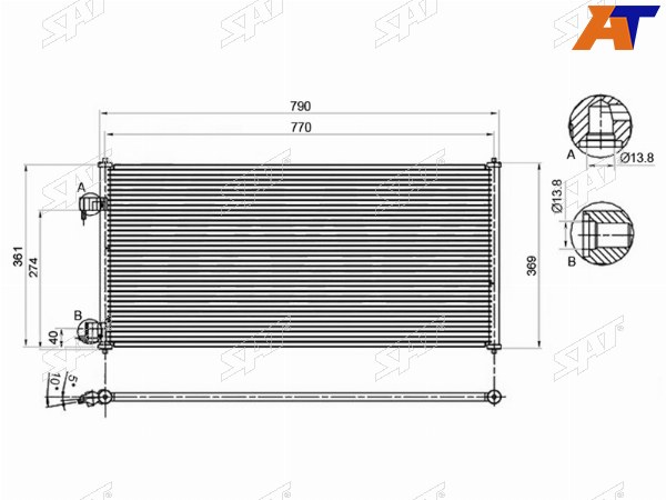 Радиатор кондиционера Ford Tourneo Connect 02-18