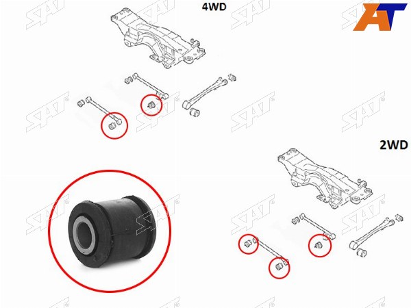 Сайлентблок заднего поперечного рычага SUBARU FORESTER 96-07IMPREZA 92-07LEGACY 89-98
