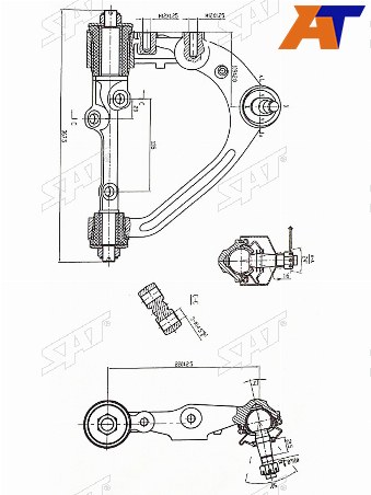 Рычаг верхний с шаров. TOYOTA HIACEREGIUSACE 05- 2WD RH