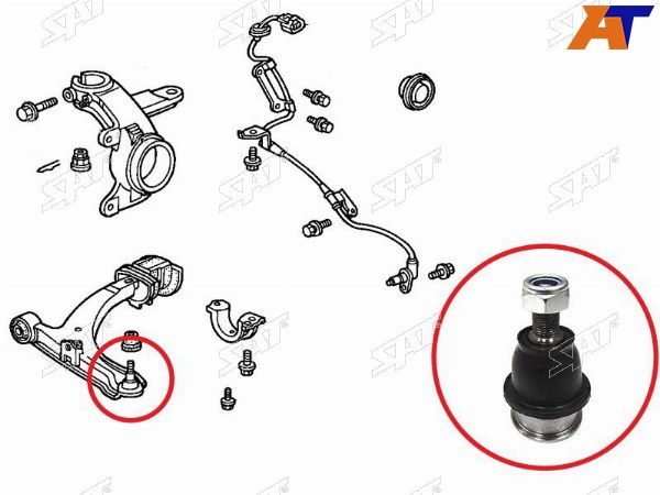 Шаровая опора нижнего рычага HONDA HR-VFITJAZZMOBILIO 98-STEP WGNAIRWAVE 05-