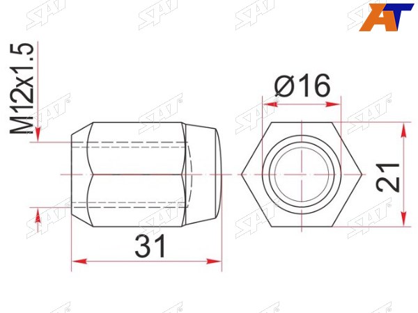 Гайка колесная никелированная TOYOTAGEELY COOLRAY (SX11) 19-