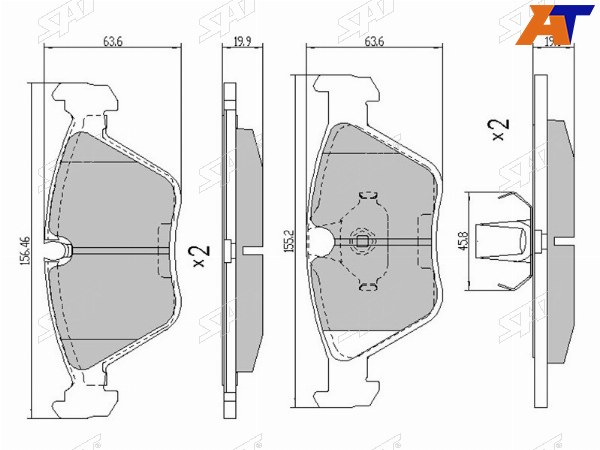Колодки тормозные перед BMW X3 E833 E46