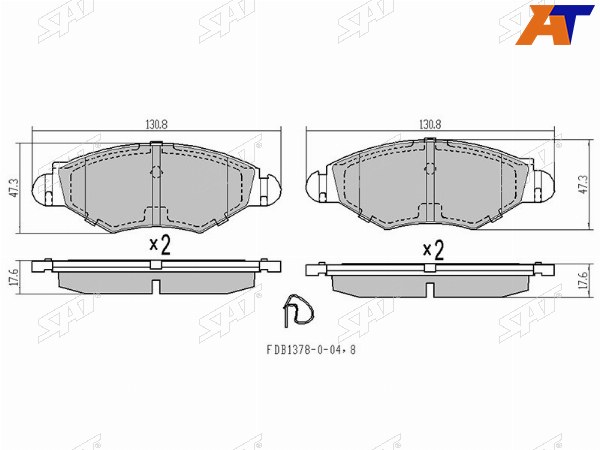 Колодки тормозные перед PEUGEOT 206 06-