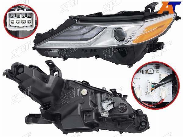 Фара TOYOTA CAMRY 18- USA LH (3 LED полосы)