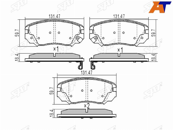 Колодки тормозные перед CHEVROLET CAMARO V 11-MALIBU V300 12-OPEL INSIGNIA 08-SAAB 9-5 10-