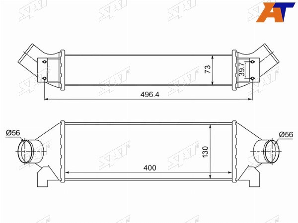 Радиатор интеркулера FORD TRANSIT 00-06