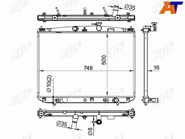 Радиатор Lexus RX200t 15-17  RX300 17-19  RX350 15-19  RX450h 15-19