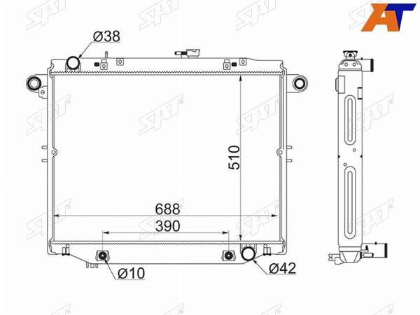 Радиатор Toyota Land Cruiser (J100) 98-07  Land Cruiser Cygnus 98-07