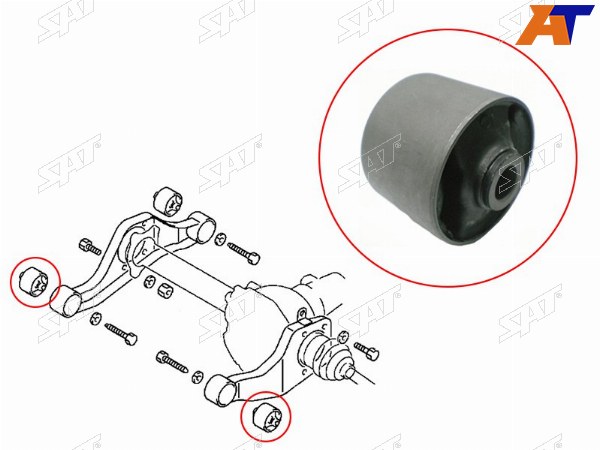 Сайлентблок FR подушки переднего дифференциала MITSUBISHI DELICA 94-MONTEROPAJERO IIIIV 00-