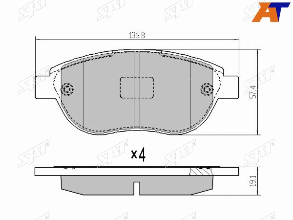 Колодки тормозные перед CITPEUG BERLINGO 99-C34PARTNER 96-1007206207307GEELY EMGRAND