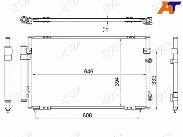 Радиатор кондиционера Lexus GS300 97-04  GS400 97-99  GS430 00-04  Toyota Aristo 97-04