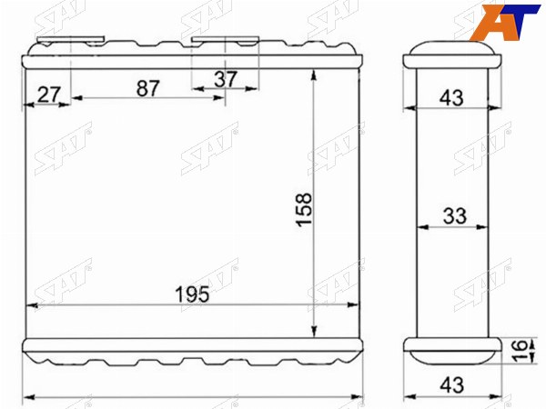 Радиатор отопителя салона NISSAN CEFIROMAXIMA A3233 94-02BLUEBERD U13AVENIREXPERT W11LAUREL 34