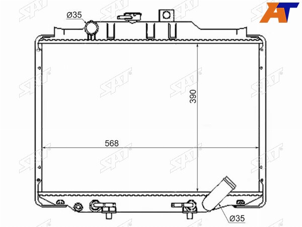 Радиатор Mitsubishi Delica 89-99  Hyundai Grace 93-03  Porter 98-10  Mitsubishi L300 87-98