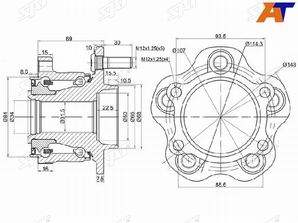Ступичный узел задн. NISSAN SKYLINE V36370ZFUGAINFINITI G353725EXQX5070 06-