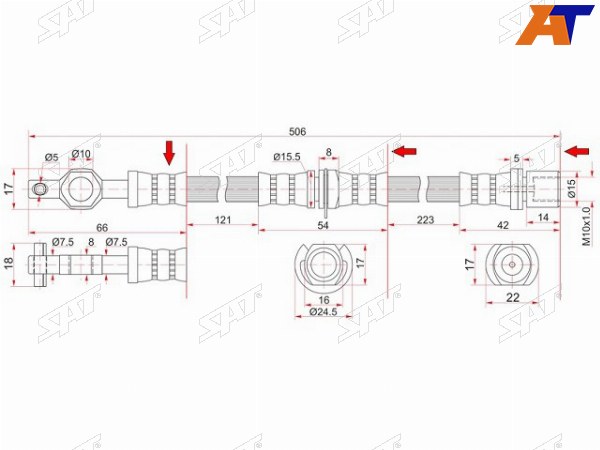 Шланг тормозной передний (Таиланд) TOYOTA CARINA EDCELICACORONA EXIV 89-94 LH=RH