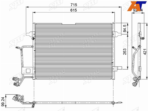 Радиатор кондиционера Audi A3 96-19  A4 94-  A5 07-  A6 94-18  Skoda Kodiaq 16-22  Octavia 12-2