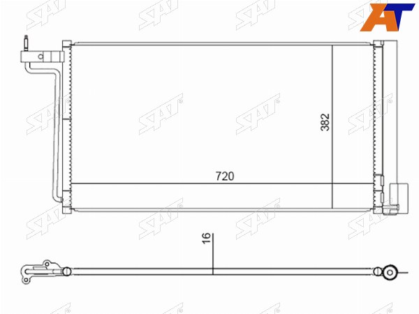 Радиатор кондиционера Ford Focus 10-19  C-MAX 10-19  Grand C-MAX 10-12