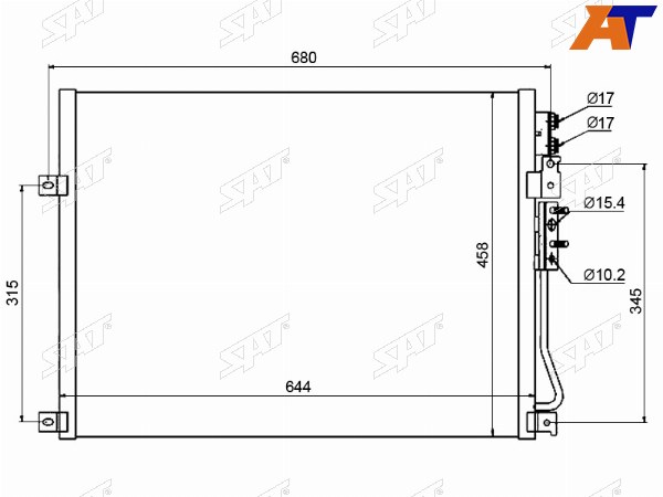 Радиатор кондиционера Jeep Commander 05-10  Grand Cherokee 04-10