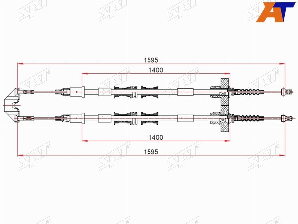 Трос ручного тормоза OPEL ASTRA G RHLH 00-03