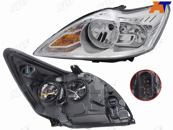 Фара FORD FOCUS II 08-11 LH хром