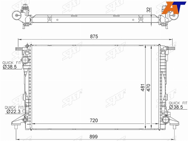 Радиатор Audi A4 15-  A5 16-  A8 17-  Q5 16-  Volkswagen Touareg 14-  Audi Audi A4 16-20  RS5