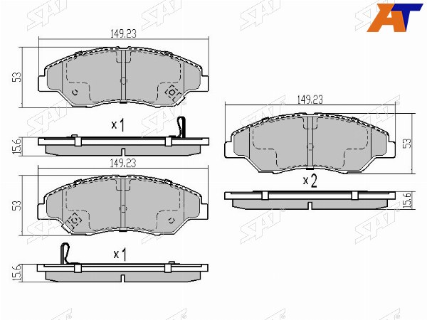 Колодки тормозные перед KIA SORTAGE 93-05