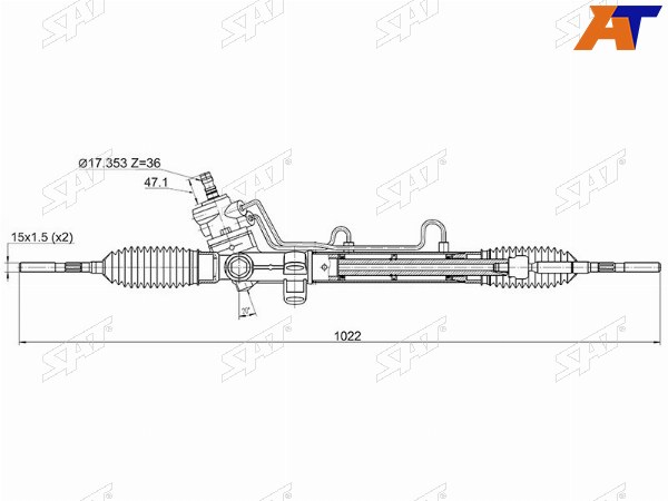 Рейка рулевая Toyota CARINA E 92- LHD