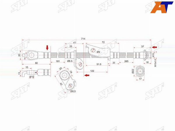 Шланг тормозной передний (Таиланд) TOYOTA RAV4 05- LH