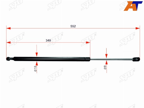Амортизатор крышки багажника NISSAN TERRANOPATHFINDER R50 95-02