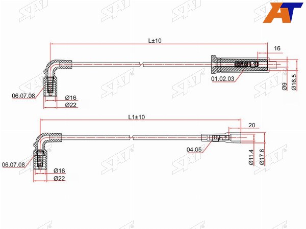 Провода высоковольтные CHEVROLET AVEO 03-08 1.4 F14S3 A14SMSLANOS 05- A14SMS