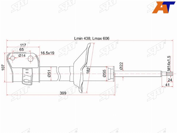 Стойка передняя SUBARU FORESTER 97-02  LH