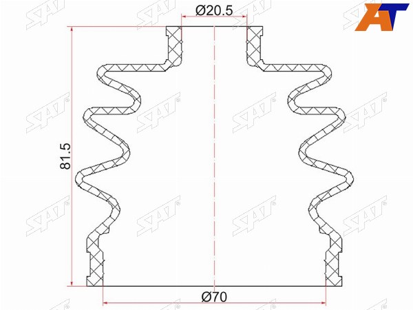 Пыльник шруса наружный SUBARU IMPREZA 92-00MAZDA DEMIO 96-02 (2 хомута. резина)