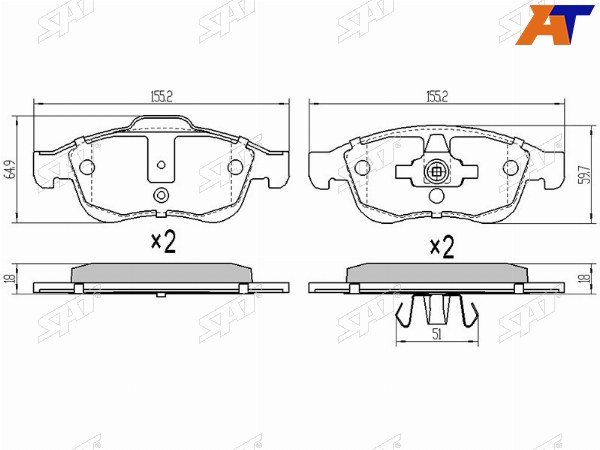 Колодки тормозные перед RENAULT KAPTUR 16-DUSTER 11-FLUENCE 10-MEGANE 08-ARKANA 18-