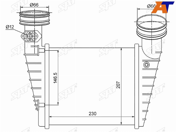 Радиатор интеркулера VW PASSAT B5 97-05SKODA SUPERB 02-08 1.8T