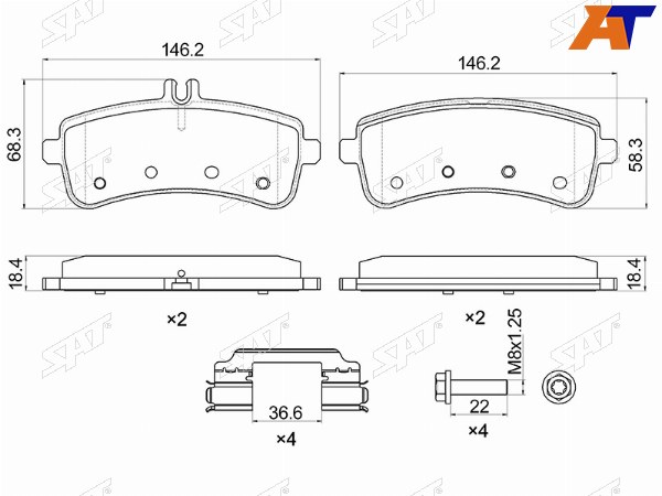 Колодки тормозные зад MERCEDES GTS 14-S-CLASS W222 13-