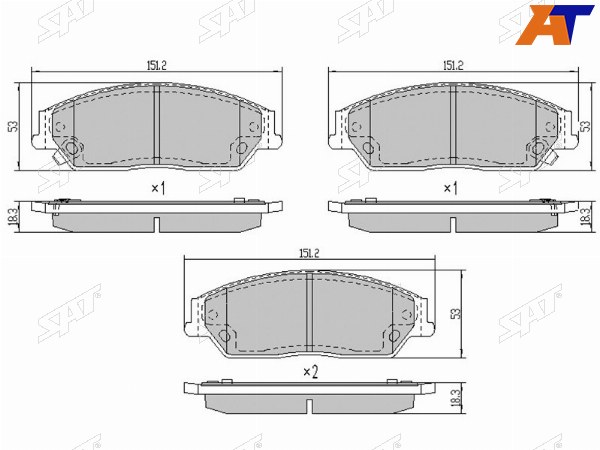 Колодки тормозные перед TOYOTA CAMRY CV40CV50 UAE