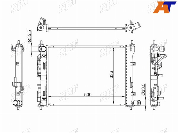 Радиатор Hyundai Solaris 17-  Kia Rio 16-  Hyundai Accent 17-22  Kia Rio X-Line 17-20