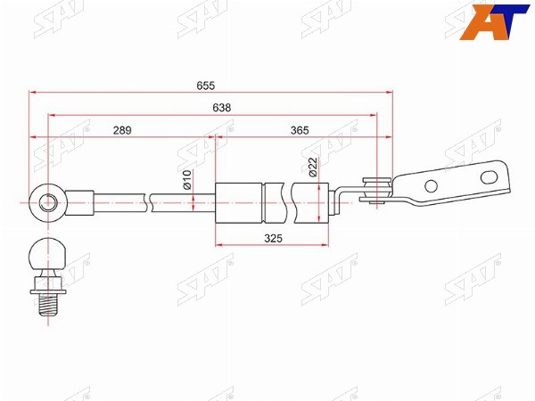Амортизатор задней двери SUBARU FORESTER 97-02 LH