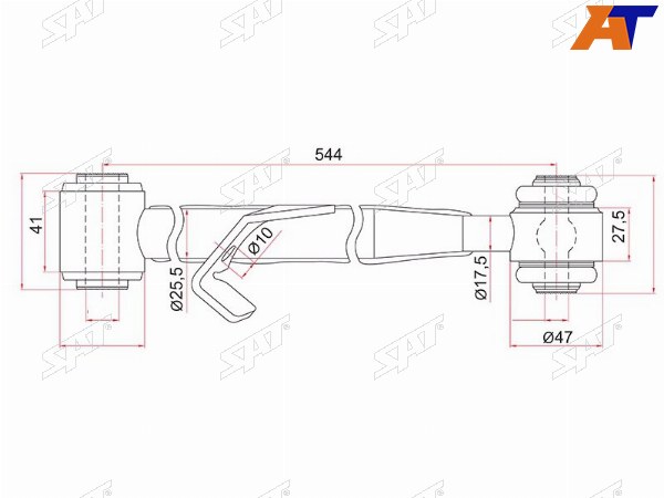 Тяга поперечная задней подвески нижняя TOYOTA RAV4 00-05CHERY TIGGO 06- LH