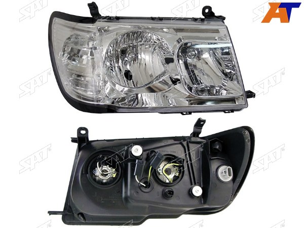 Фара TOYOTA LAND CRUISER 100 98-05 RH цельная хрусталь, до рейсталинга!!! (Евросвет)