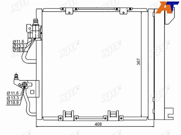 Радиатор кондиционера Opel Astra 04-13  Zafira 05-14  Astra Family 11-14  Astra GTC 04-15