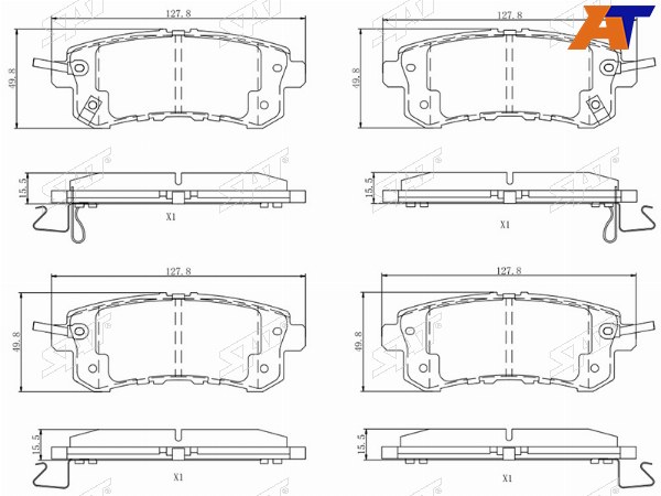 Колодки тормозные зад NISSAN PATROL Y62 INFINITI QX56 07-13 QX80 13-