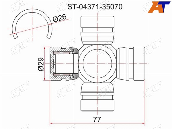 Крестовина кардана RR TY LCR UZJ100, Surf 185, Dyna 150200 LY121, BU2 (RR)