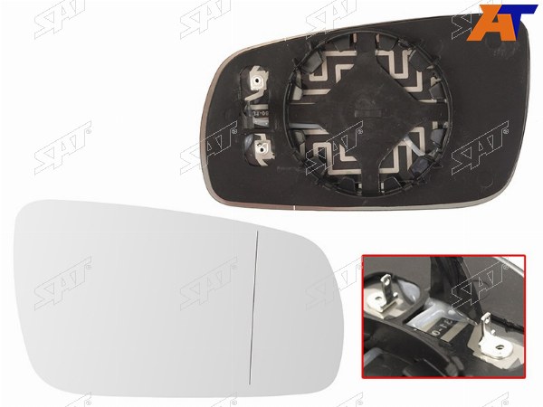 Полотно зеркала VW PASSAT B5 97-03BORA 98-05GOLF 97-05 RH асферическое с обогревом