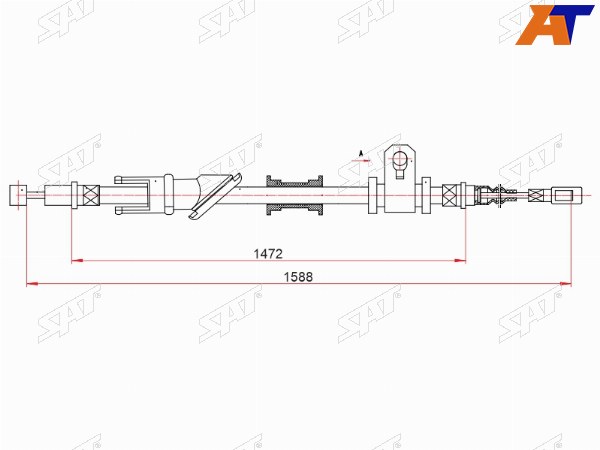 Трос ручного тормоза MITSUBISHI CARISMA LANCER VI LH 96-06