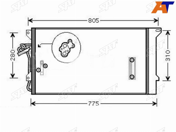 Радиатор кондиционера Audi Q7 05-15  Volkswagen Touareg 02-10  Porsche Cayenne 02-10