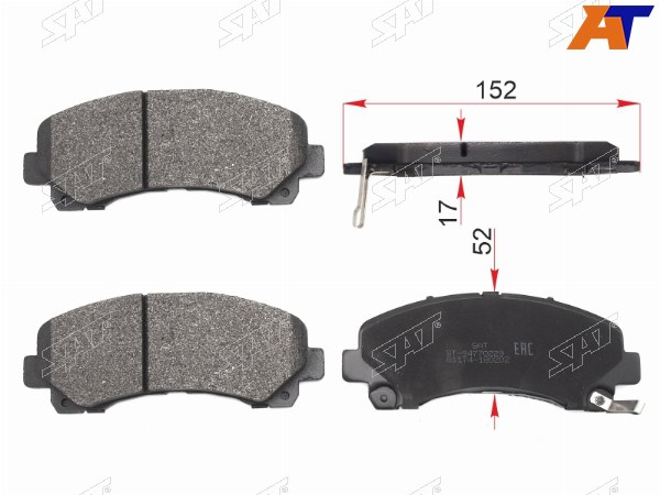 Колодки тормозные перед ISUZU D-MAX 07-CHEVROLET TRAIBLAIZER 12-